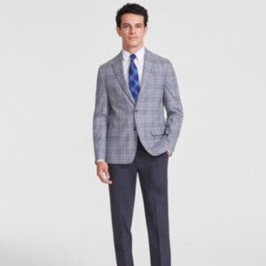 Tommy Hilfiger Mens Modern-Fit Plaid Sport C Grey Plaid 40S
